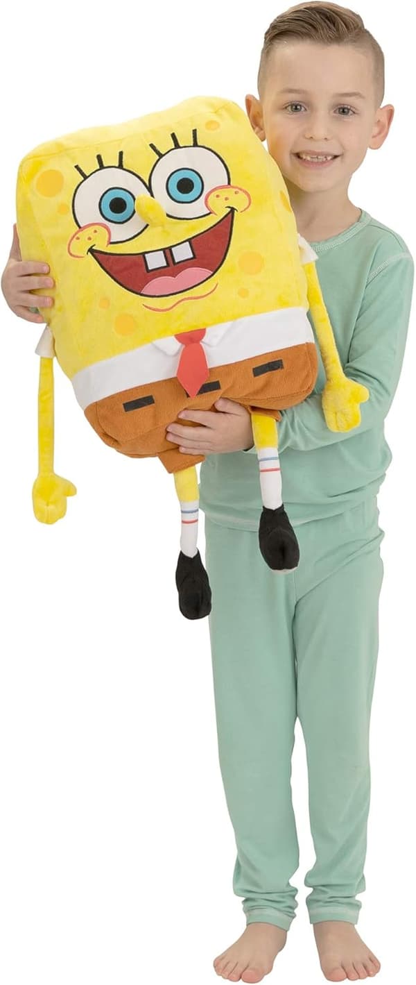 Svampebob Børne Sengetøj Super Blød Plushet Kælepude Buddy, En Størrelse, Af Franco