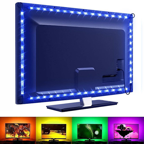 LED Strip Lys for TV / Lysstripe / LED Stripe - RGB multifärg multicolor