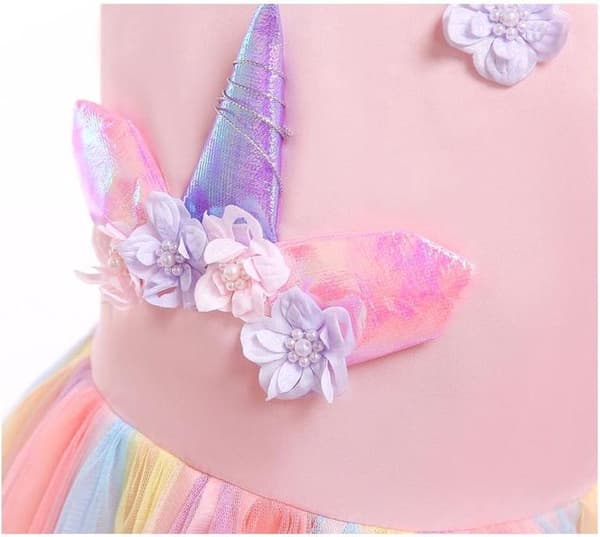 Vinterprinsessekjole for barn, rosa varm glitterkostymefestkjole for jenter Roze 110