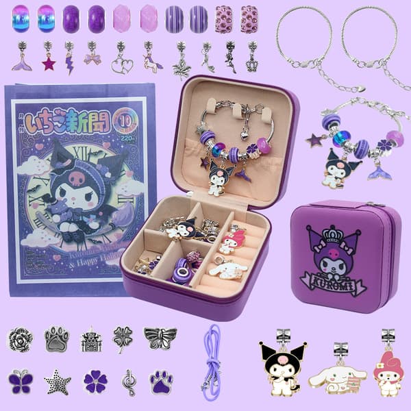Armbåndsett for barn med perler, DIY-håndverkssett for jenter, gaveidé til bursdag Basic Kuromi 36-piece set