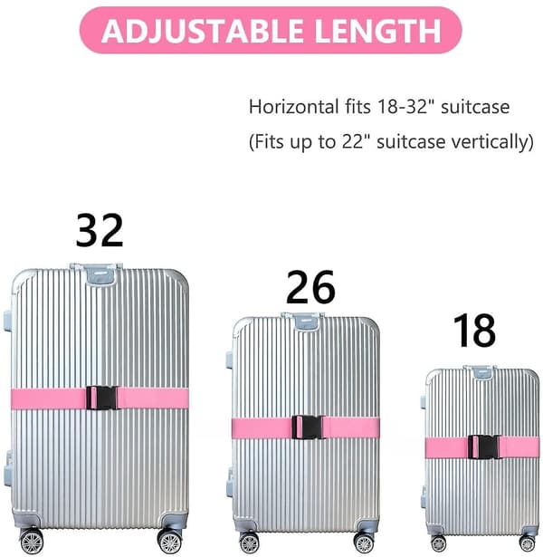 4-pack bagageremmar, resväskebälten med snabbspänne