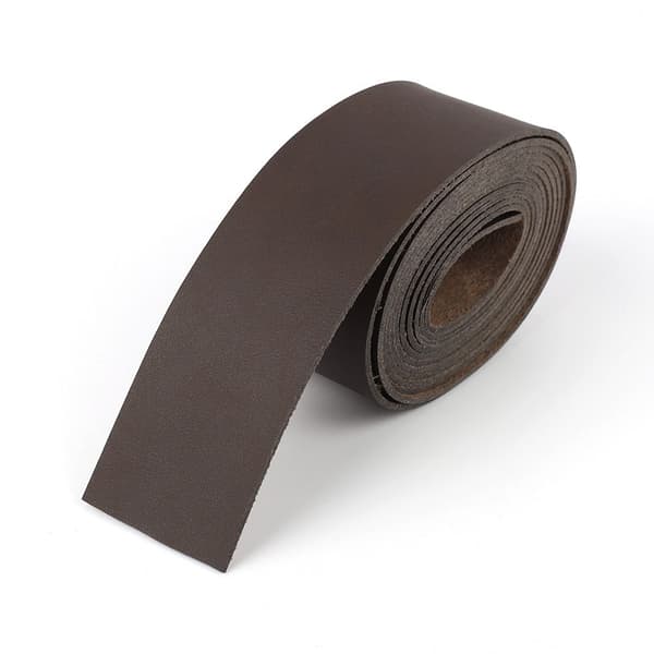 Läderrem Läderremsa MÖRK KAFFE 3,75CM mörk kaffe (3,75 cm, mörk kaffe)