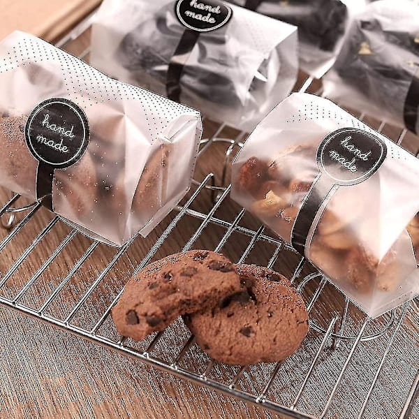 100 Pakke Cookieposer Klar Plastik Slikposer Slikposer til Miniloft, Bundt Kage, Varmt Kakao - Perfekt