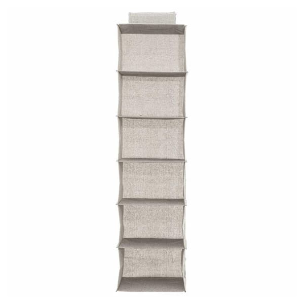 Hængende opbevaring til tøj 6 rum Beige Beige