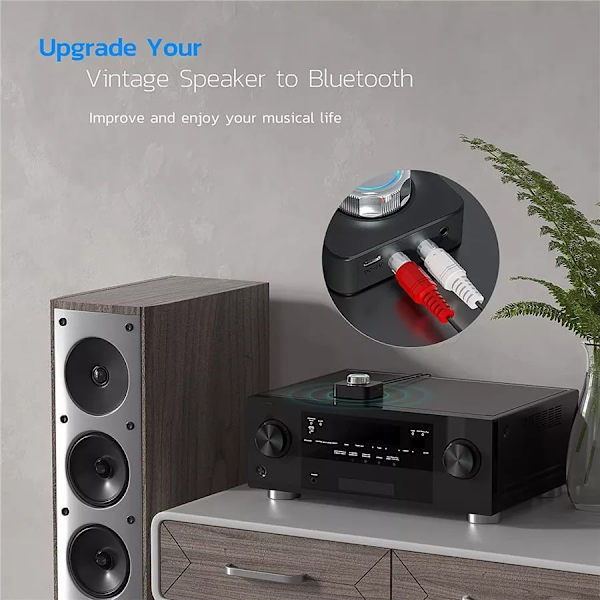 Bluetooth 5.0 Lyd RCA-mottaker