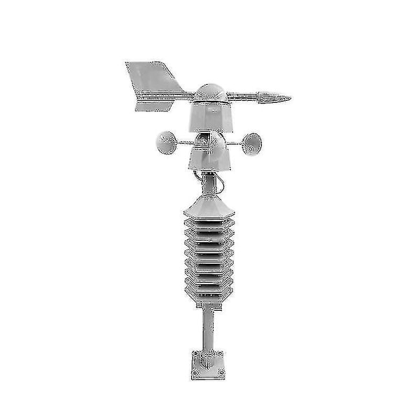 Trådløs anemometer med dobbelt montering, vindmåler LCD vejrstation ur vindhastighed retning kulde hjem