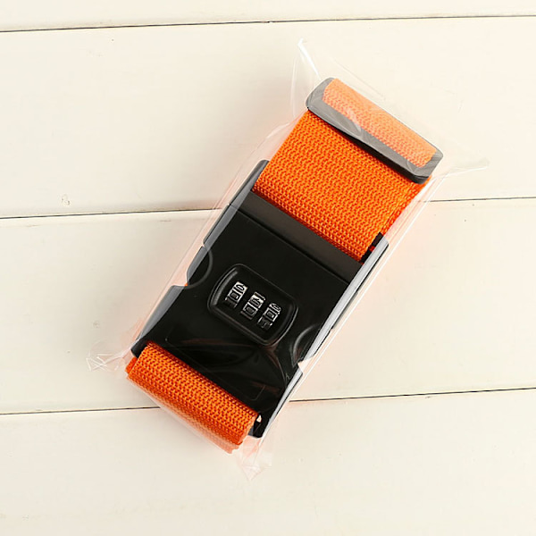 Personlig bagagerem - Sikker bagage 180 cm x 5 cm med lås - Trykt (Orange med lås)