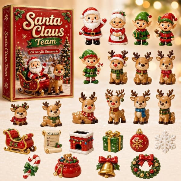 2026 Julefigurer Julekalender - Ferie Blind Boks Christmas Dwarf Brothers Blind Box 26 * 18 * 3cm