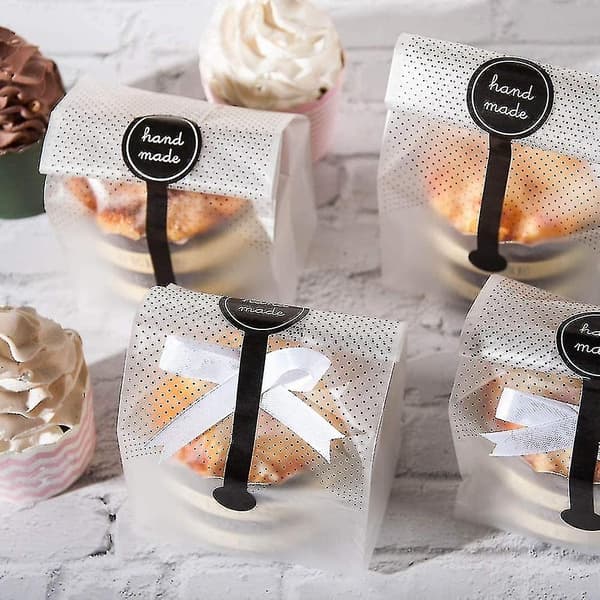 100-pack Kakpåsar, Transparent Plast, Godispåsar för Mini-Bröd, Bundt-Kaka, Varma Choklad - Perfekt