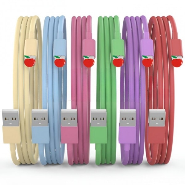 iPhone Oplader Hurtig Opladning Lightning Kabel iPhone Opladerledning til iPhone 14/13/12/11 Pro Max/XS MAX/XR/XS iPad AirPods (Grøn og Pink og Blå)