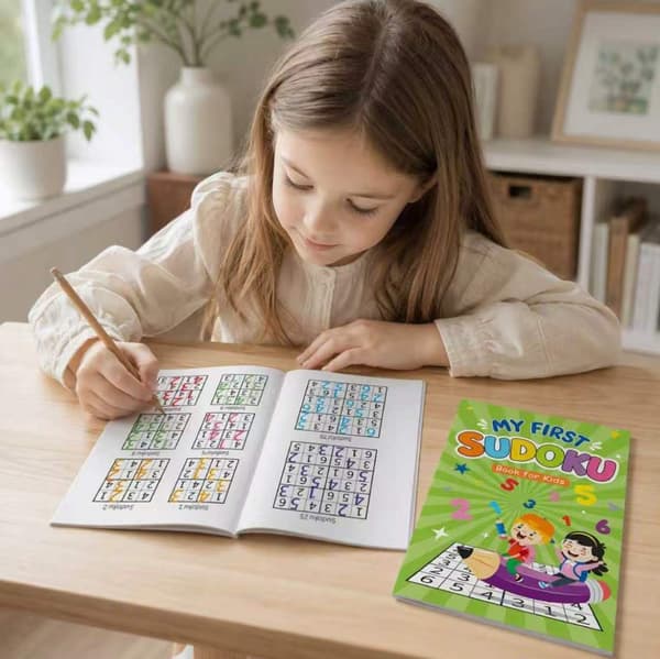 Sudoku Logik Puslespilsbog til Børn 3-6 År, Tidlig Læring Koncentrationstræning Aktivitetsblok