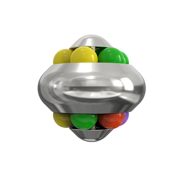 Magisk Kub Dekompression Psykedelisk UFO Marmorkub Snurrande Pärlor Silver 50mm