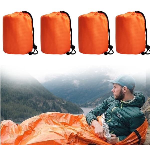 4-pack Nödsovsäck Vattentät Varm Överlevnadsfilt Lättvikt Bärbar Multifunktionell 215x90cm För Utomhuscamping Vandring