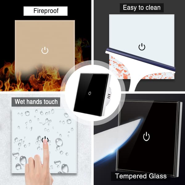 EU Stik Touch Panel med Lyssensor 1 2 3 Gang Udskiftning Plastik Touch Switch til Hotellampe