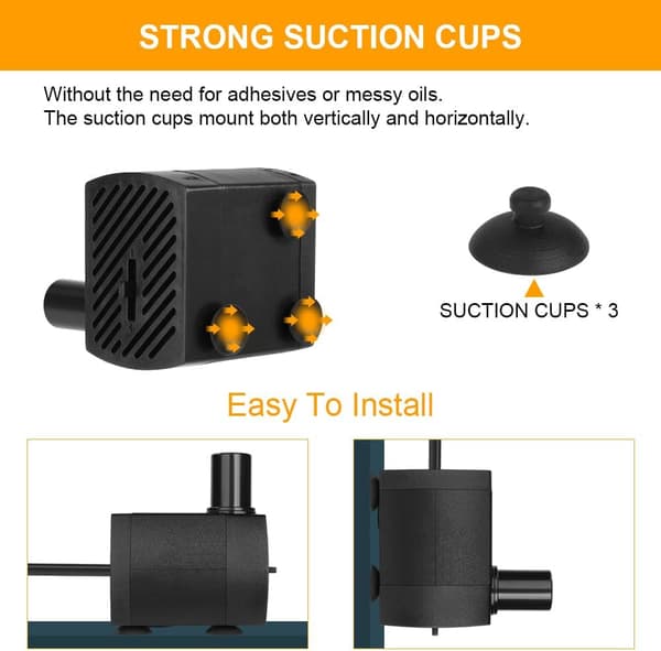 Submersible pump, ultra-quiet water pump with fountain pump 5w