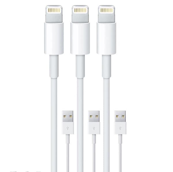 3-pakkaus 2 m / Lightning-latauskaapeli iPhone 13/12/11/ Xs/Max/X/8/7/6/5_OF