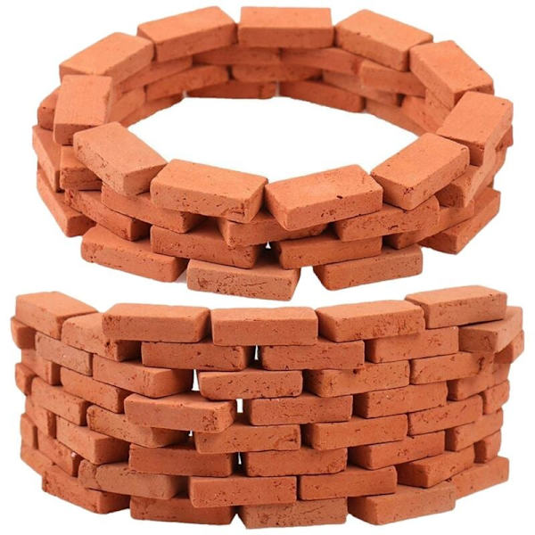150 kpl Mini Tiiliä 1/16 Nukkekodin Pienoiskoossa Simulaatio Punainen Tiili DIY Keijupuutarhakoriste Lelulle (FQ)
