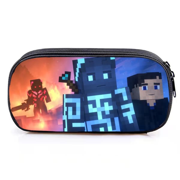 Minecraft-spel, pennfodral med stor kapacitet för studenter, brevpappersväska, vildmarkspennfodral pencil case Item 21