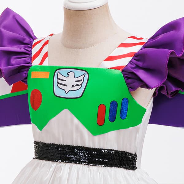Buzz Lightyear-kjole til børn – Toy Story-tema kostume til piger D1630 White 130cm