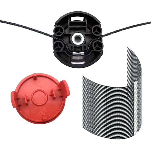Til Bosch trimmer, F016800431 Udskiftnings trimmerhoved og linehætte til Bosch trimmer AFS 23-27 950W (1 trimmerhoved + 1 hætte + 30 liner)