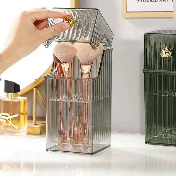 Mode Makeup Børsteholder Opbevaringsboks transparent