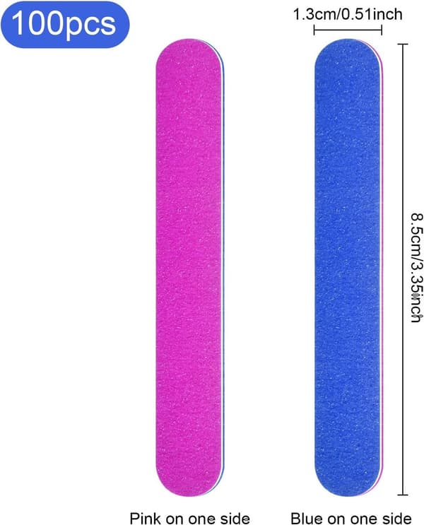 Professionelle neglefile - 100 stk. til hjemme- og salonbrug