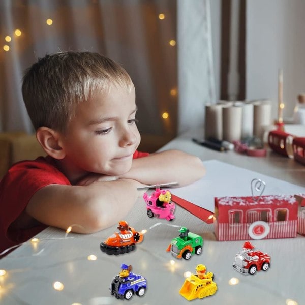 Paw Patrol Figurer med Sæt, 6 Dele Paw Patrol Bil Børn Legetøj Sæt Chase Politibil Julefødselsdagsgaver til Børn