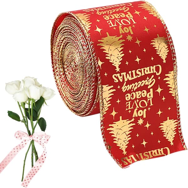 Festlig - Julegavebånd, håndværksmateriale til Ken-øreringe, hårtilbehør, kranse, blomsterarrangementer