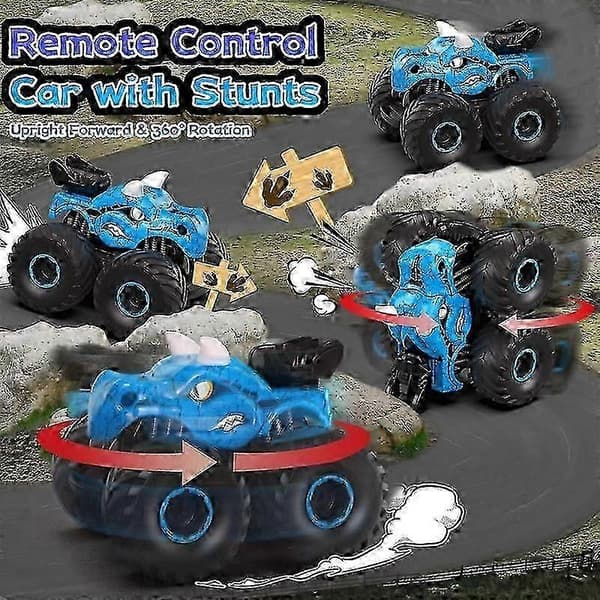 Dinosaur Fjernstyret Bil Legetøj, 2.4 GHz Monstertrucks med Lys, Lyde & Spray