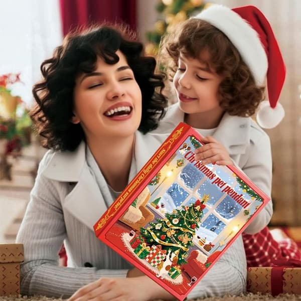 Julkalendrar för advent, samlarobjekt 24 dagars tvådimensionellt hänge - Julkalender med små djurprydnader