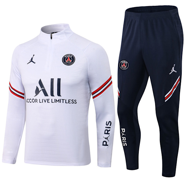 Paris, Atletico Madrid, Inter Milan, Liverpool, Marseille Brasil Langarmet Trøye, Voksen og Barns Treningsdrakt, Fotballtrøye Sett Hvit white XXL