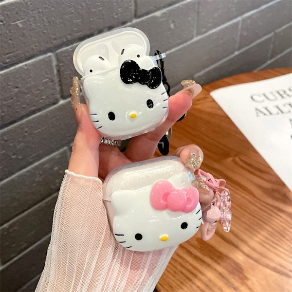 Kitty Glitter Pink Beskyttende Øretelefon Etui TPU
