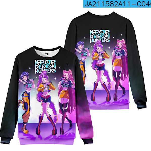 Kpop Demon Hunters Børne Pullover Crew Neck Sweatshirt sort XXS XXS
