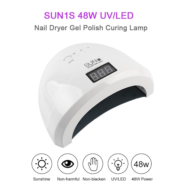 48W UV LED -geelikynsilamppu, valkoinen valo, LED-kynsilamppu