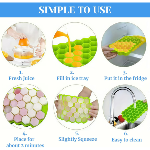 3-pack Silicone Ice Cube Tray with Lid, 37 Compartment Ice Maker, Easy Release, Reusable 111 Pieces Small Ice Cubes