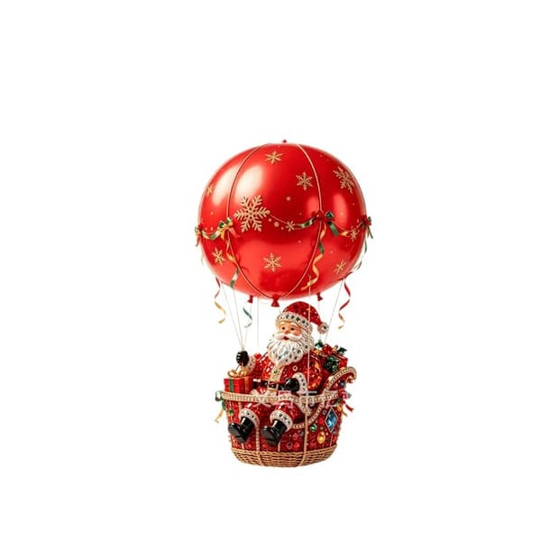 Træ juleluftballon julemand hængende ornament boligindretning 24pcs