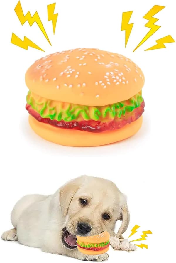 Hamburger Squeaky Legetøj Bidresistent Hamburger Hundelegetøj Squeaky Tyggelegetøj