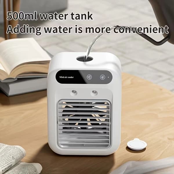 Bærbar mobil aircondition/sprayventilator/USB-genopladelig minikøler til skrivebordet