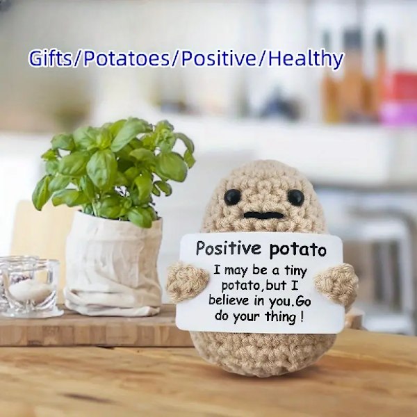 pc Mini Rolig Positiv Potatis, Söt Ullvirkad Stickad Potatisleksak,