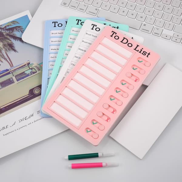 Chore Chart for Kids, 4 Pcs, To Do List, Checklist, Board, Removable, Reusable, Daily Schedule, Behavior Chart