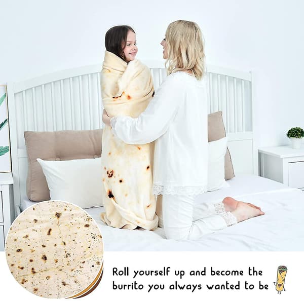 Burrito-tæppe, dobbeltsidet, gigantisk mel-tortilla-tæppe