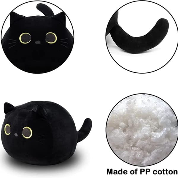 40cm Sort Kat Pludsetøj Sort Kat Pude, Plushies Lændestøtte Pude Dekoration