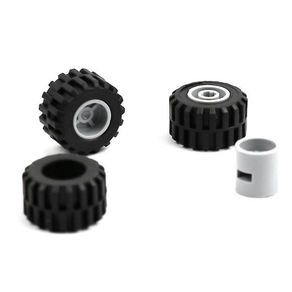 48 st Mini Hjul Axlar Pack Block Biltillbehör Däck Nav Klassiska Byggklossar Barn Diy Leksaker Byggklossar-A