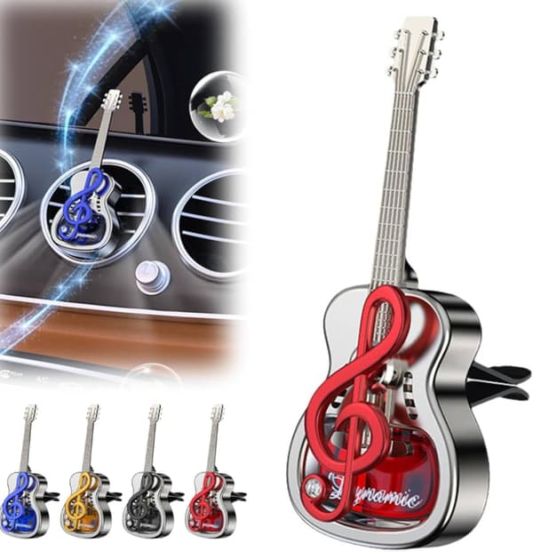Bil Luftventil Klips Aromaterapi Bil Guitar Aroma Diffuser til Biler Luftfrisker Klips Biltilbehør til Musikelskere Guitar Bilfriskere 4-pak
