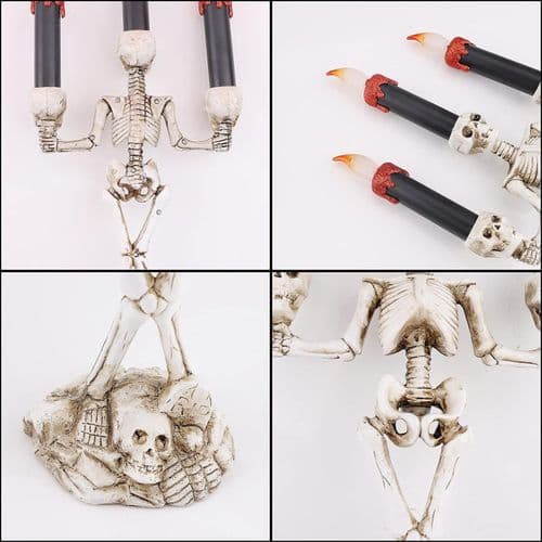 Halloween Skjelett Lysestake 3 Lys Halloween Lysestakeholder med