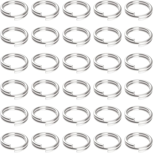 400-pak nøglering 10 mm mini splitring med dobbeltspænder