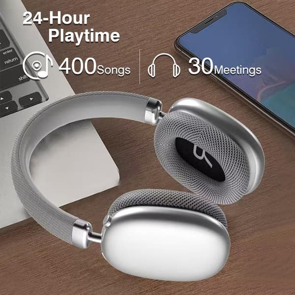 Støjreducerende trådløse Bluetooth-hovedtelefoner med bredt justerbart USB-genopladeligt mikrofon- og stereolyd Over Ear Bluetooth-hovedtelefoner