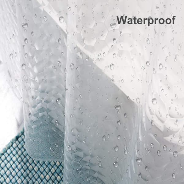Duschdraperi Vattentätt Transparent Badrum EVA Anti Mögel Resistent Inkluderar Ringar 180x180 Cm