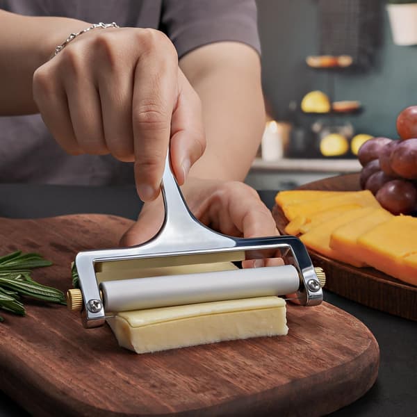Osthyvel i rostfritt stål med justerbar tråd för cheddar, gruyère, raclette, mozzarella, gouda
