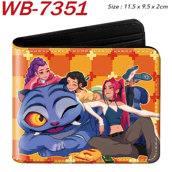 K-KPOP DEMON HUNTER pu læder bi-fold kort tegnebog hot salg og praktisk WB-7362